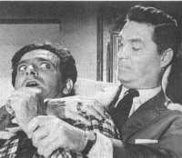Arthur Fleming as private eye Ken Franklin (right) with guest Derek Sydney
