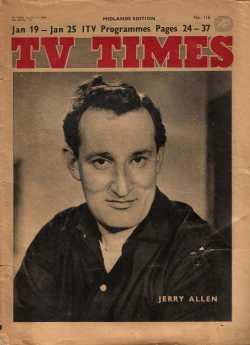 Jerry Allen featured on the cover of the Radio Times in January 1958