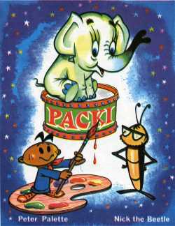 Packi and friends as drawn by Tony Hart